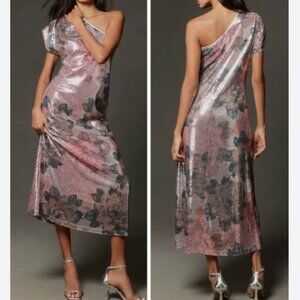 Brand New PORRIDGE one-shoulder floral sequin maxi dress